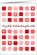 Finnish - boxes & hearts - Happy Valentine’s Day card