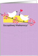 Polish - 2 Easter birds on branch card