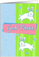 Danish - 2 pastel Easter bunnies card