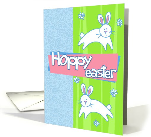 Hoppy Easter - 2 pastel Easter bunnies card (770265)