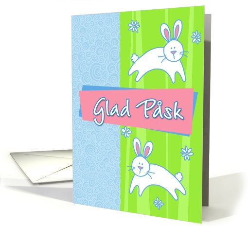 Swedish - 2 pastel Easter bunnies card (770297)