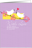 Easter Birds on branch - to my niece & her partner card