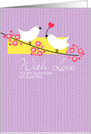 Easter Birds on branch - to my godson card