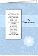 Blue Flower Memorial Invitation - In Memoriam card