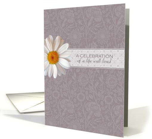 White Daisy Memorial Invitation - Celebrating a Life Well Lived card