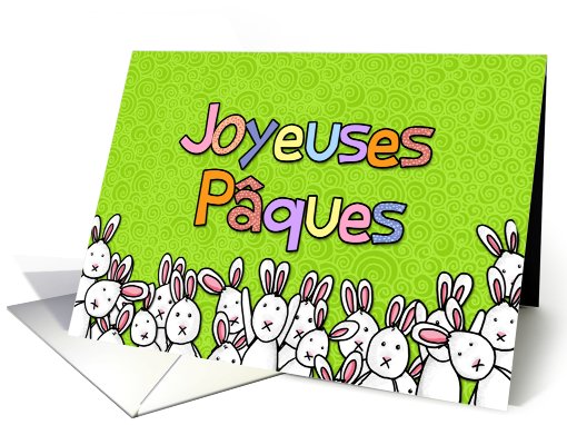French - easter bunnies card (781582)