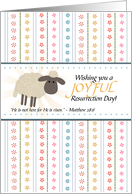 Resurrection Day - Lamb - Matthew 28:6 card