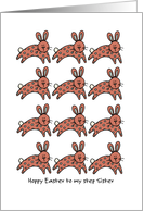 multiple easter bunnies - Hoppy Easter to my step sister card