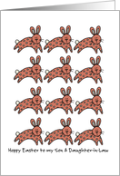 multiple easter bunnies - Hoppy Easter to my son and daughter-in-law card