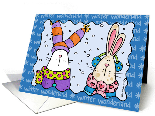 winter wonderland bunnies card (79248)