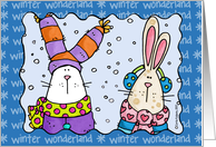 winter wonderland bunnies card