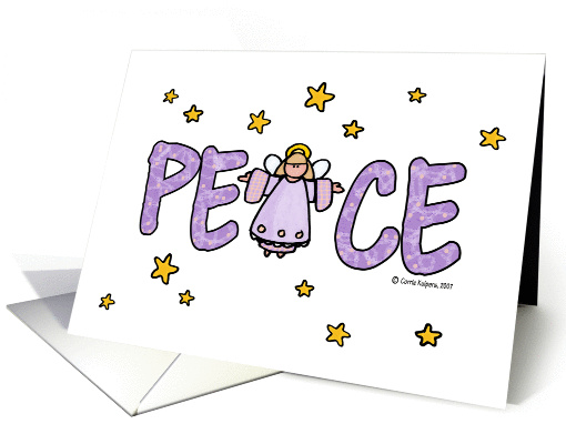 christmas angel peace card (79444)
