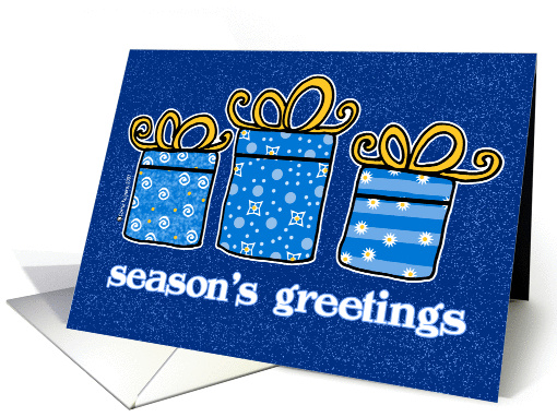 season's greetings - blue packages card (79456)