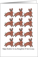multiple easter bunnies - Hoppy Easter to my daughter and son-in-law card