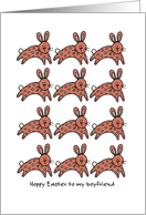 multiple easter bunnies - Hoppy Easter to my boyfriend card
