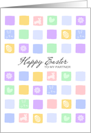 modern easter squares - Happy Easter to my partner card