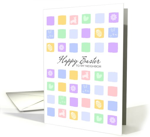 modern easter squares - Happy Easter to my neighbor card (797588)