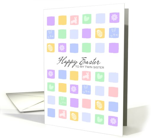 modern easter squares - Happy Easter to my twin sister card (797594)