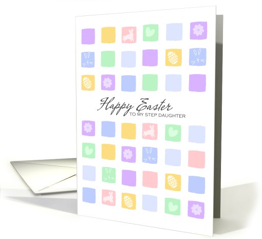 modern easter squares - Happy Easter to my step daughter card (797617)
