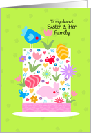 Easter hat - to my dearest sister and her family card