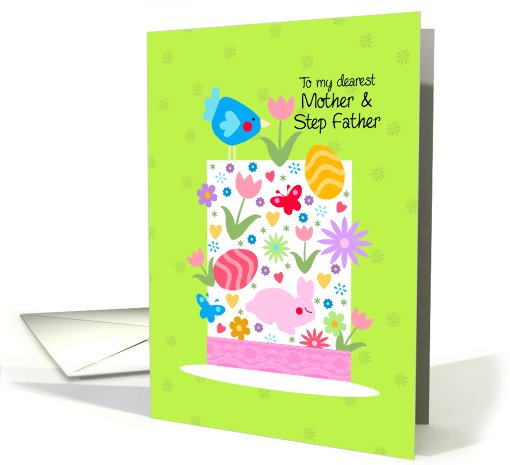 Easter hat - to my dearest mother and step father card (801529)