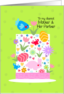 Easter hat - to my dearest mother and her partner card