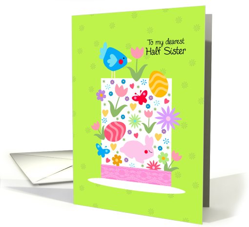 Easter hat - to my dearest half sister card (801553)