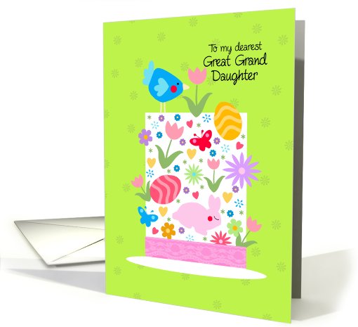 Easter hat - to my great granddaughter card (801561)