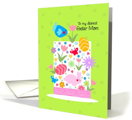 Easter hat - to my dearest foster mom card (801585)