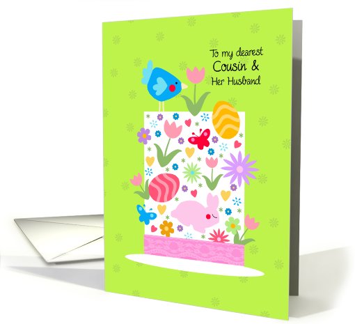 Easter hat - to my dearest cousin and her husband card (802122)