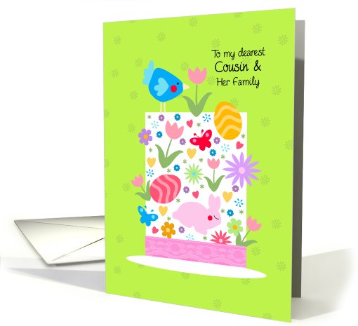 Easter hat - to my dearest cousin and her family card (802123)