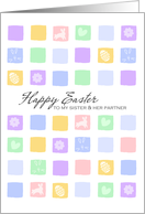 modern easter squares - Happy Easter to my sister and her partner card