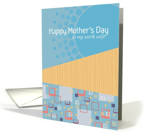 Work Wife - Happy Mother's Day Modular Modern Blue card (807613)