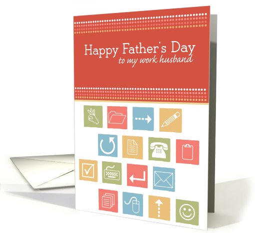 Work Husband - Happy Father's Day Office Icons card (807619)