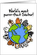 Birthday - World’s most purrr-fect sister card