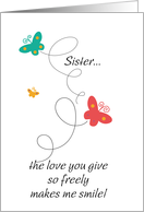 Sister - Dancing Butterflies - Birthday card