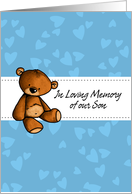 Memorial Service Invitation - Teddy Bear - In Loving Memory of Our Son card