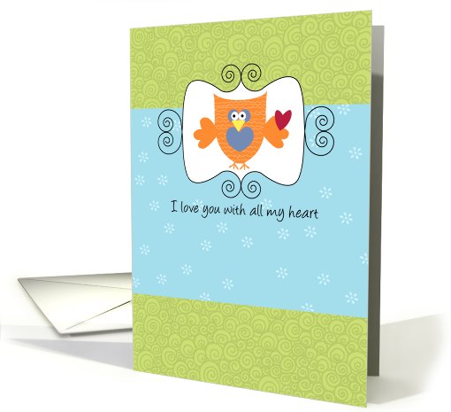 Little Owl - Love You with All My Heart - For Cancer Patient card