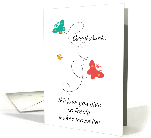 Great Aunt - Dancing Butterflies - Birthday card (814538)