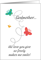 Godmother - Dancing Butterflies - Birthday card