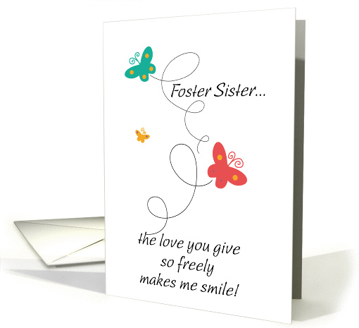 foster sister - Dancing Butterflies - Birthday card (814544)