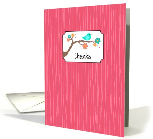 Sweet Bird on Branch - Thanks card (815146)