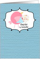 Thanks a Bunch - Pink Bird with Bouquet card