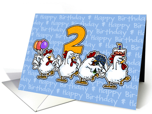 Chicken Birthday Parade - Two Years Old card (815321)