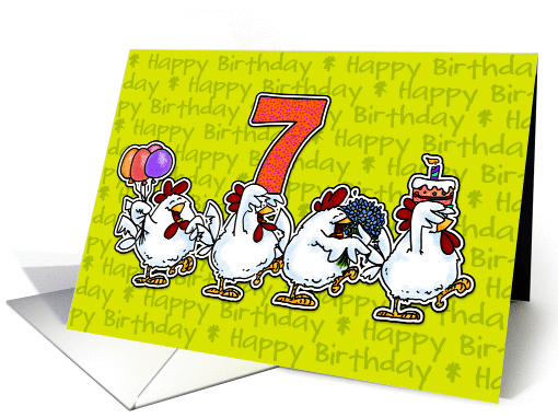 Chicken Birthday Parade - Seven Years Old card (815659)