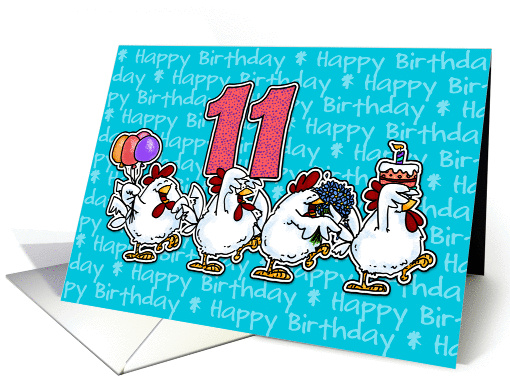 Chicken Birthday Parade - Eleven Years Old card (815671)