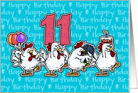 Chicken Birthday Parade - Eleven Years Old card