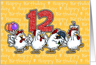 Chicken Birthday Parade - Twelve Years Old card