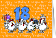 Chicken Birthday Parade - Eighteen Years Old card