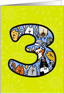 Happy Birthday - Three Years Old card